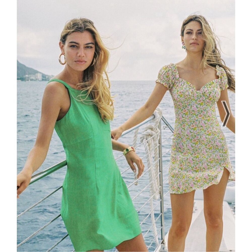 With Jean Green Sleeveless Mini Dress & With Jean Floral Puff-Sleeve Mini Dress